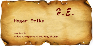 Hager Erika névjegykártya